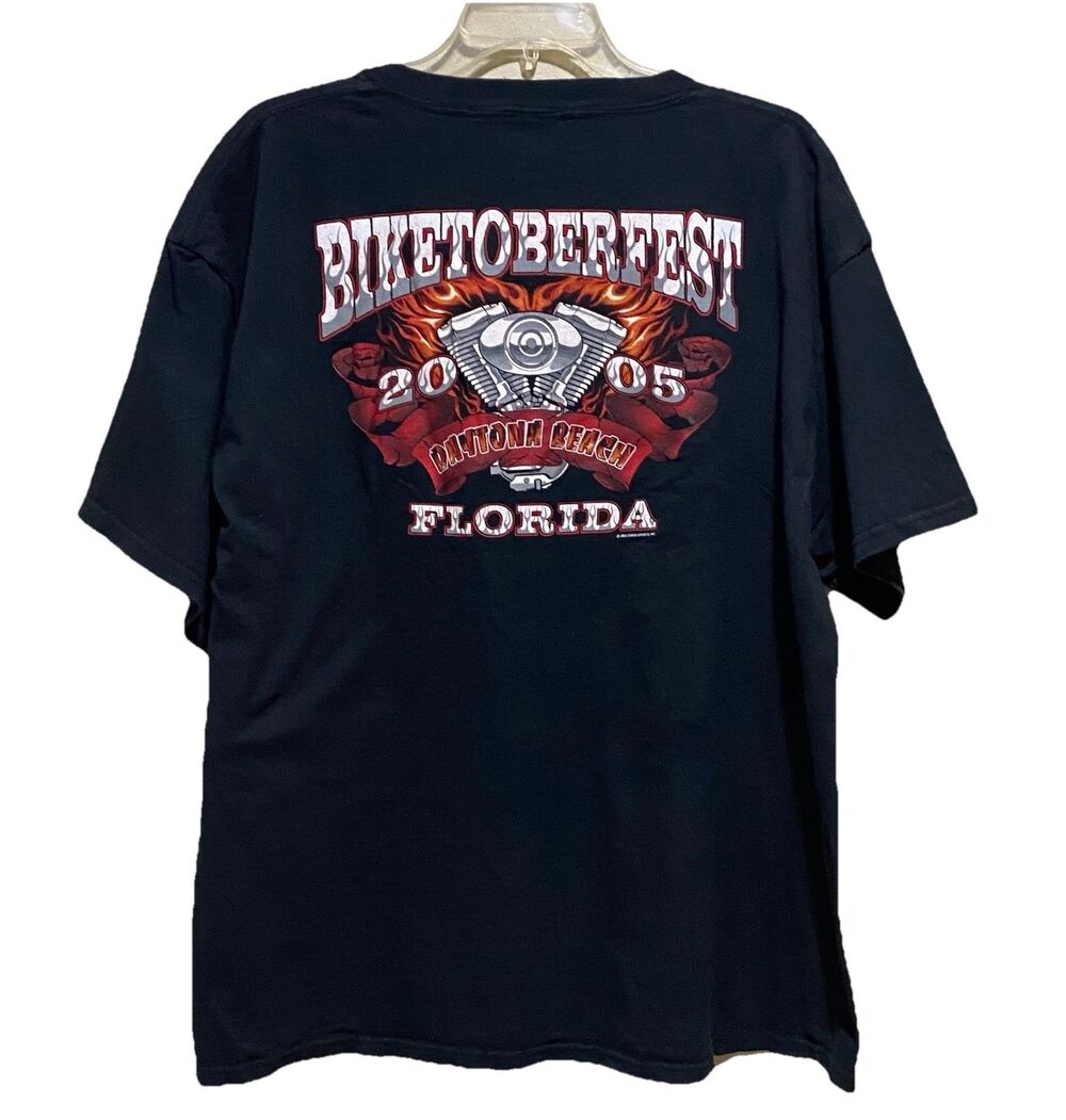 Biketoberfest 2005 Daytona Beach Shirt Y2K XL Biker Motorcycle Rally T-Shirt FL